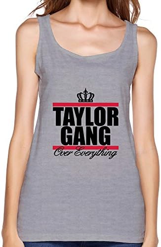 Women Taylor Gang Over Everything Heart Tank Tops Gray M