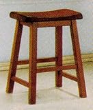Twenty Four Inch Oak Finish Bar Stool Pair