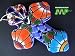 Dia de Los Muertos MEXICAN TALAVERA Ceramic Cross 6"[Day of the Dead][Orange and Blue Colors]