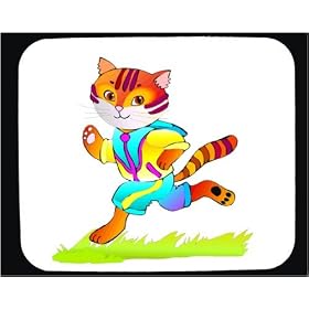 Decorated Mouse Pad with health, cat, jogging, fitness