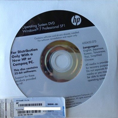 HP Windows 7 Pro SP1 32bit DVD プロダクトキー付