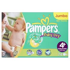 Pampers Baby Dry, Windeln  Gr.4+ Maxi Plus 9-20kg Jumbopack, 2er Pack (2 x 74 St�ck)