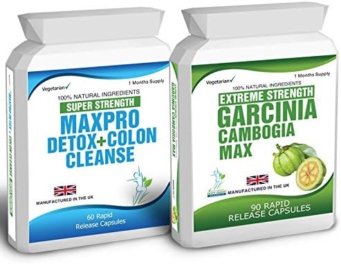 90 Garcinia Cambogia &amp; 60 Colon Cleanse Detox Slimming Diet Pills Max Pro Slender Product