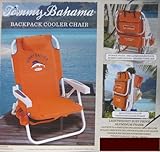Tommy Bahama Backpack Cooler Chair with Storage Pouch and Towel Bar 300 LBS Capacity-Orange