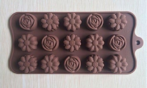 High Quality One Piece of Silicone 15 Hole Flower Shaped Chocolate Mold by PJcake