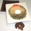 Scott's Cakes 1 lb. Dark Chocolate Pecan Pattie in a Wreath Box