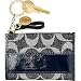 Coach Signature Stripe Mini Skinny Coin Case Bag with Key Chain 41712 Denim