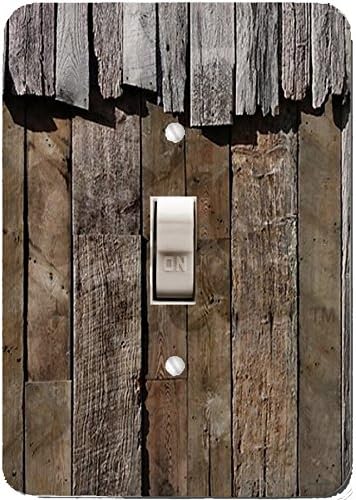 Rustic Old Barn Wood Look Wall Plate Covers (Single toggle)