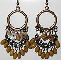 Saka's Round Wood Chandelier Earrings - Mud