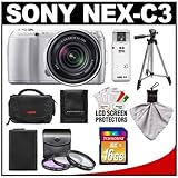 Sony Alpha NEX-C3 Digital Camera Body & E 18-55mm OSS Lens (Silver) with 16 ....