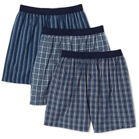 Dockers Men's 3-Pack Woven Boxers (Colors/Pattern will vary)