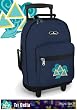 Tri Delta Dolphin Design Rolling Backpack Navy Tri Delta - Wheeled Travel or School Carry-On Travel Bags with Wheels - Best Quality