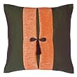 Decorative Handmade Forest Green & Salmon Thai Silk Cushion Cover / Pillow Sham