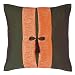 EXP Decorative Handmade Forest Green & Salmon Thai Silk Cushion Cover / Pillow Sham