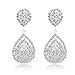 Long Way Bridal Wedding Jewelry Beautiful Dazzle Crystal Dangle Fashion 3D Earring Silver Plated