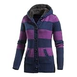 Vacuum Strickjacke Damen, bordeaux/navy, M