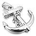 INBLUE Men's Stainless Steel Pendant Necklace Silver Tone Anchor Nautical -with 23 Inch Chain