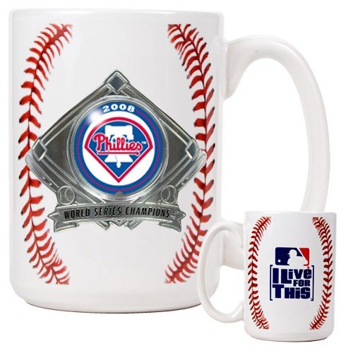 Buy Philadelphia Phillies 2008 World Series Champions White Mug by Football Fanatics