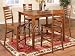 All new item 5 pc oak finish wood mission style counter height dining table set