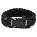 JD.Gems 550 Parachute Cord Emergency Military Survival Bracelet Whistle Wristband-Black