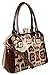 Rimen & Co. Shinny Patent Animal Print Purse Handbag Accented With Crystals Clap Opening Top Handle BM-2610
