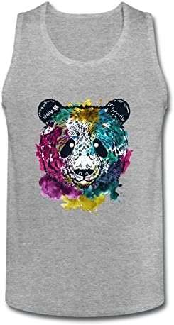 FLLVXP Men's Panda colorful Painting Tank Top 100% Cotton