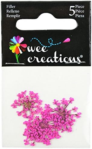 Wee Creations 5-Piece Straw Flowers, Pink