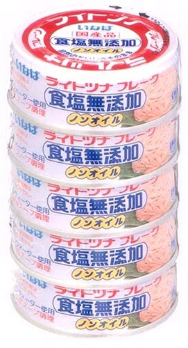 いなば ライトツナ食塩無添加ノンオイル 5缶シュリンク / EP4(80g)×5