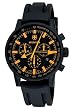 Wenger Men's 70893 Swiss Raid Commando Orange-Accent Black Rubber Strap Watch