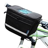 Roswheel Cycling Bike Bicycle Handlebar Front Bag Basket Phone Pouch Package Outdoor Cycling Black