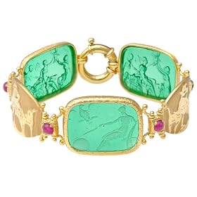 Tagliamonte - 14k Yellow Gold Green Venetian Glass Cameo and Pink Tourmaline... by
