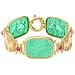 Tagliamonte - 14k Yellow Gold Green Venetian Glass Cameo and Pink Tourmaline Bracelet, 7.75\