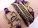 Vintage Bronze Infinity 8 Best Friend Heart Purple Rope Leather Bracelet Karma