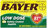 UPC 312843061323 product image for Bayer Aspirin Regimen Low Dose 81mg Enteric Coated Tablets, 32 Count | upcitemdb.com