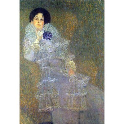 Professionally Framed Gustav Klimt Portrait of Rose Rosthorn Art Print Poster - 11x17 with RichAndFramous Black Wood Frame