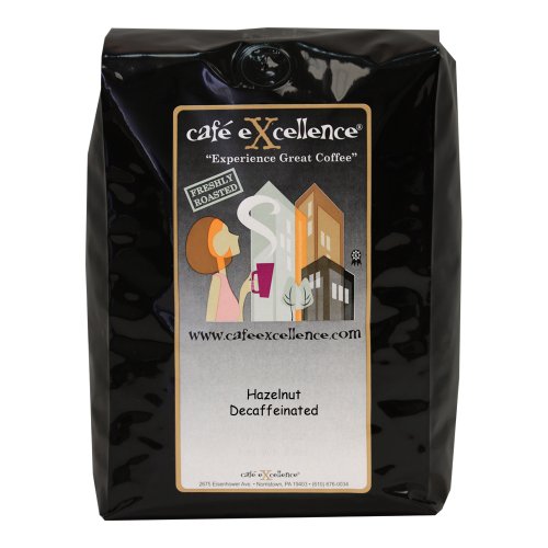 Cafe Excellence Hazelnut, Decaffeinated,Flavored Whole Bean Coffee, 2-Pound Bag