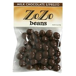 ZoZo Beans Milk Chocolate Espresso Beans, 2-Ounces (Pack of 12)