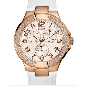 GUESS Women's White-Strap Watch