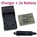 2 PACK NB-5L Replacement Battery + Battery Charger for Canon PowerShot SX-Series SX200 IS / SX210 IS