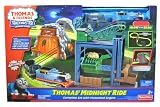 Thomas and Friends Glow in the Dark Series Trackmaster Motorized Railway Battery Powered Tank Engine Playset - THOMAS' MIDNIGHT RIDE with Thomas Engine and Mining Car, Glow-in-the Dark Figure 8 Track Layout, Light Up Mine Tunnel and Cargo Loading Station