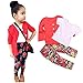 Creazy 1Set Kids Toddler Girls Long Sleeve T-Shirt Tops+Coat+Pants Clothes Outfits (5T)