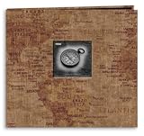 Pioneer 12 Inch by 12 Inch Postbound Travel Frame Cover Memory Book, World Map