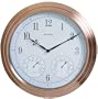 Chaney Instruments Acu-Rite 50370 24-inch Indoor/Outdoor Wall Clock with Thermometer and Hygrometer, Electroplated Copper Finish