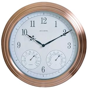 Chaney Instruments Acu-Rite 50370 24-inch Electroplated Copper Combination Clock with... by Chaney Instruments