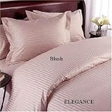 ELEGANCE Egyptian Cotton 500 Thread Count 3 - Pc Sateen Stripe Duvet Cover Blush Full.