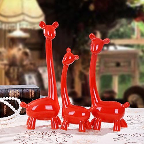 China Ceramics Ornaments 3pcs Deers Crafts Home Decoration (Black)