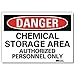 Danger Sign, Slf-Adhesv Mount, 14inWx10inH (2 Pieces)