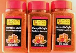 Blazin' Blends Memphis Style Barbecue Seasoning (13 oz each) THREE BOTTLES