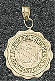 North Carolina Tar Heels Solid 14K Gold University Seal 5/8 Pendant