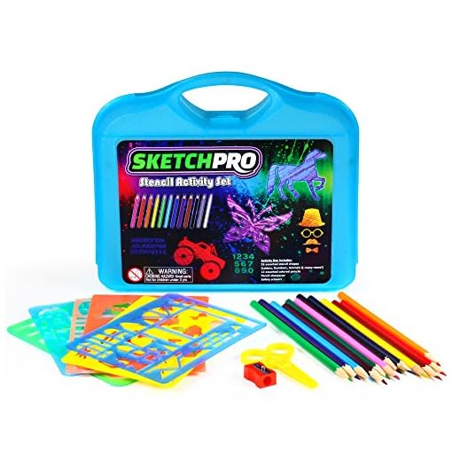 55PC Stencil Drawing Kit w/ Case FULL Set of Drawing Stencils for